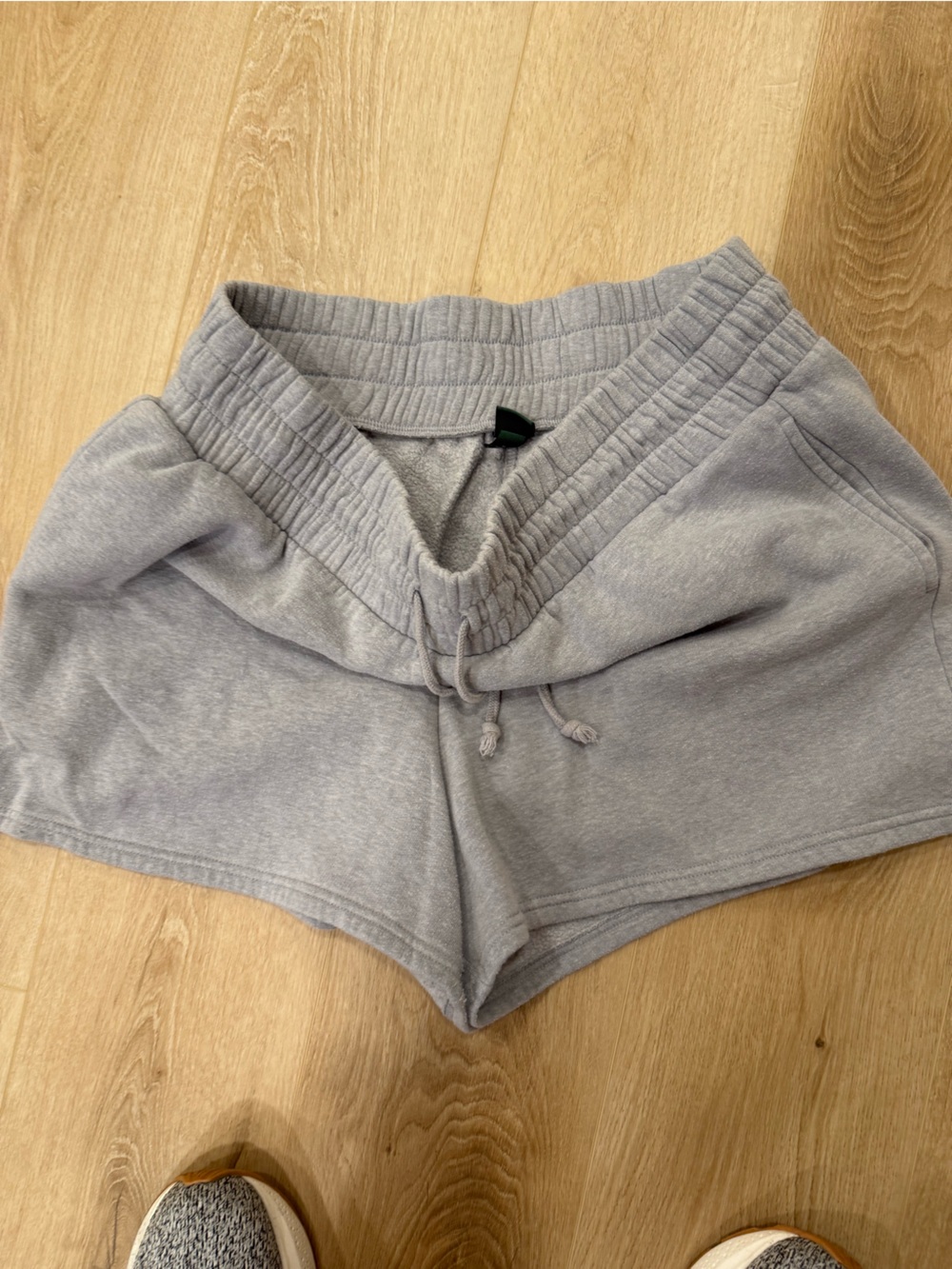 Women’s Light Gray Drawstring Lounge Shorts